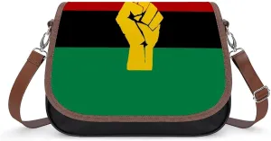 FunnyStar Black Power African Flag Women's Crossbody Bag Messenger Handbags Purse with Adjustable Shoulder Strap