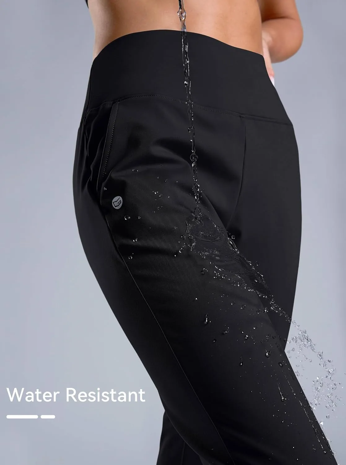 G Gradual Women's Fleece Lined Joggers High Waisted Water Resistant Thermal Hiking Pants Cold Weather Sweatpants with Pockets
