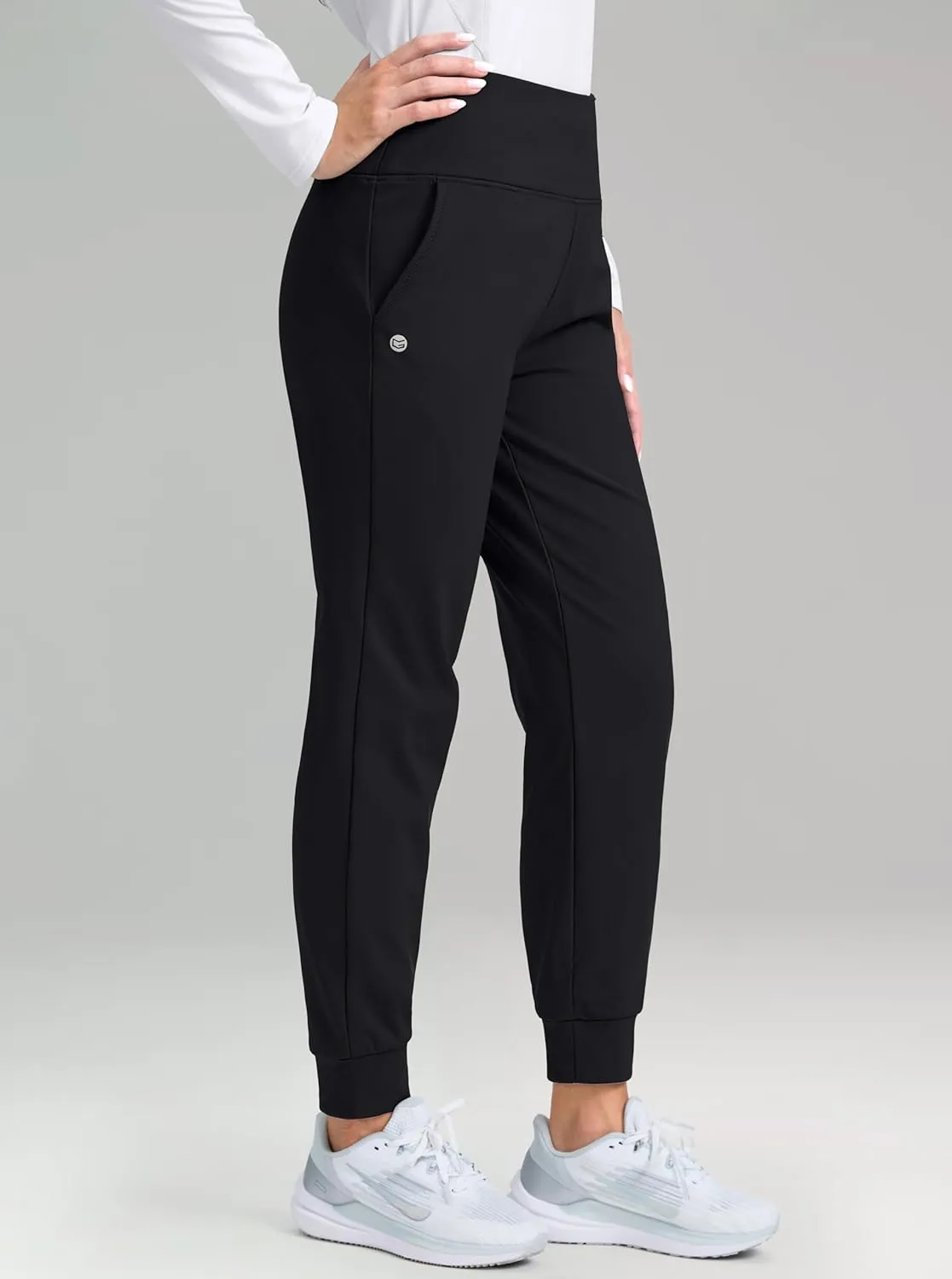 G Gradual Women's Fleece Lined Joggers High Waisted Water Resistant Thermal Hiking Pants Cold Weather Sweatpants with Pockets