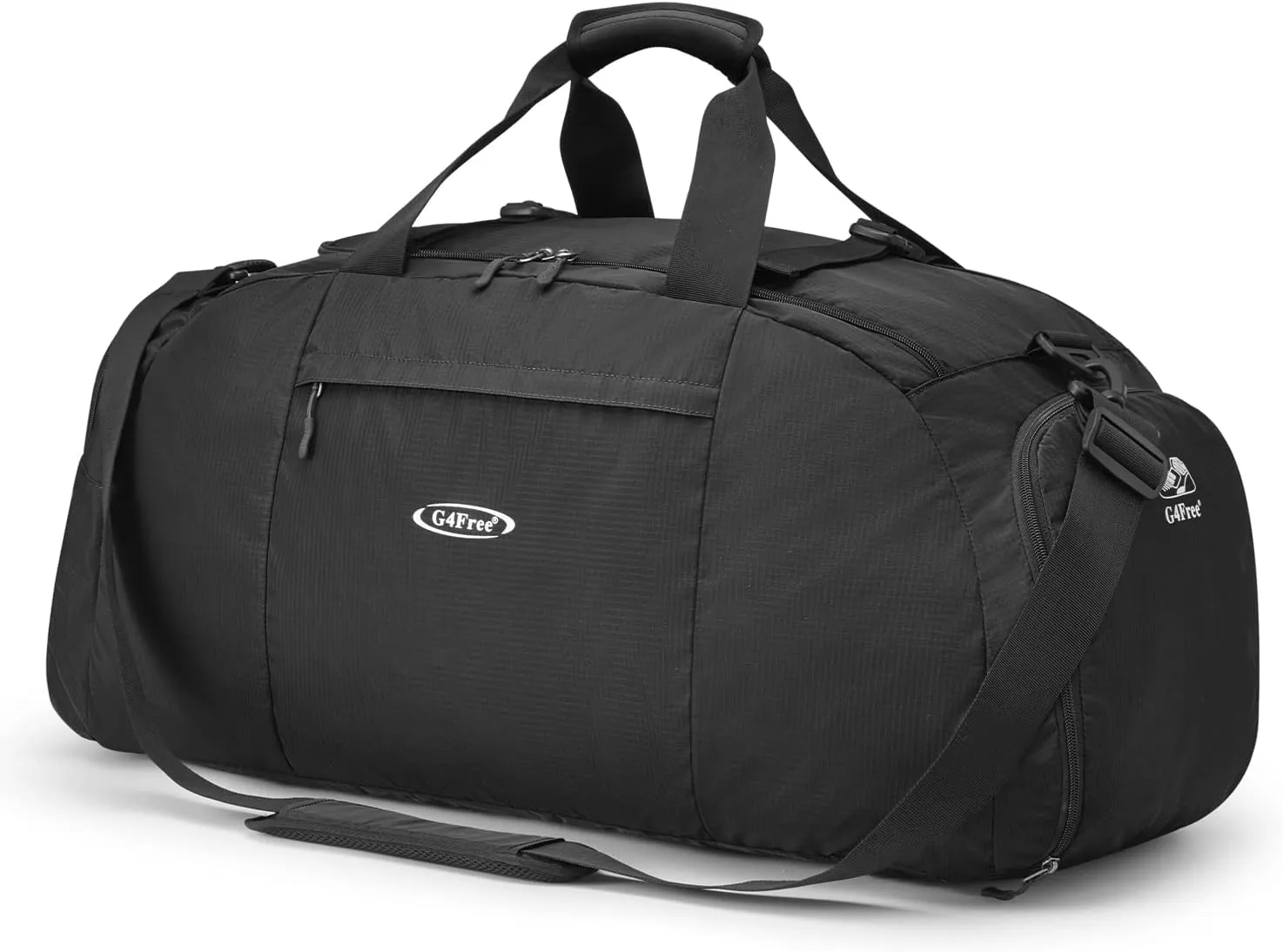 G4Free 70L Large 3-Way Duffle Backpack Gym Bag with Shoe Compartment Lightweight Waterproof Foldable Sports Duffel Bag Travel Backpack Luggage (Black)