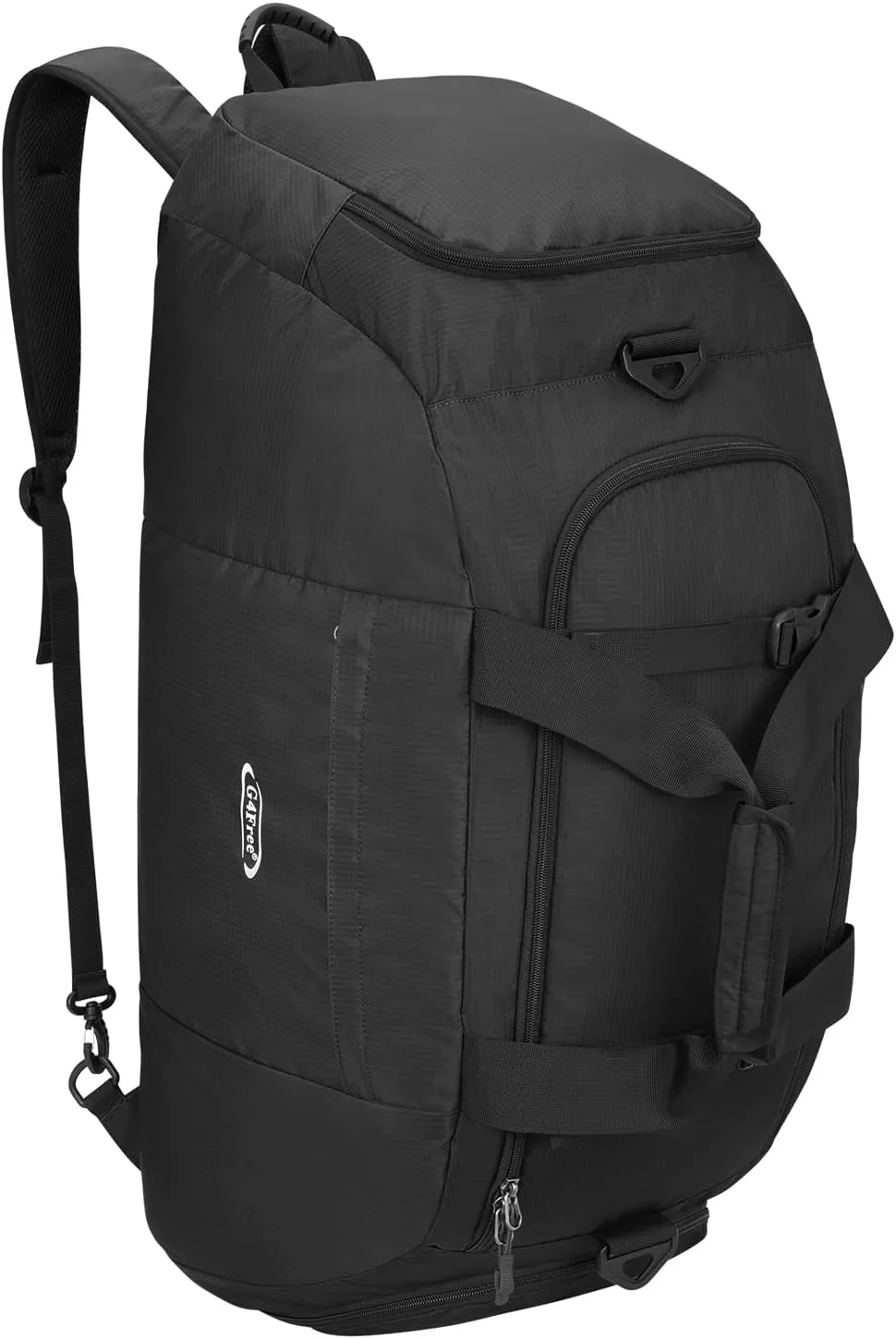G4Free 70L Large 3-Way Duffle Backpack Gym Bag with Shoe Compartment Lightweight Waterproof Foldable Sports Duffel Bag Travel Backpack Luggage (Black)
