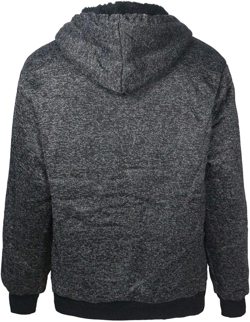 Gary Com Heavyweight Sherpa Hoodies for Men, Thick Fleece Lined Full Zip Up Winter Warm Sweatshirts Work Jackets