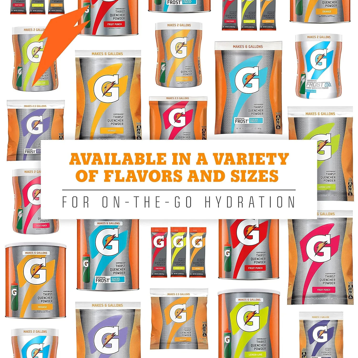 Gatorade Thirst Quencher Powder Makes 1 Gallon/Pouch, Riptide Rush, 40 Count