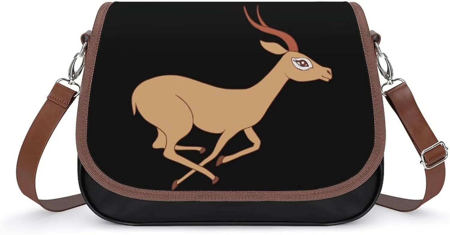 Gazelle Animal African Antelope Women's Small Sling Crossbody Bag Trendy Messenger Bags with Adjustable Strap for Travel