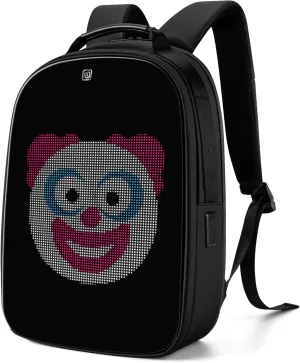 Gelrova LuminaPack X1 LED Backpack, Lightweight, Anti-Theft, Travel-Friendly, 15.6-Inch Laptop Compartment, Customizable LED Display