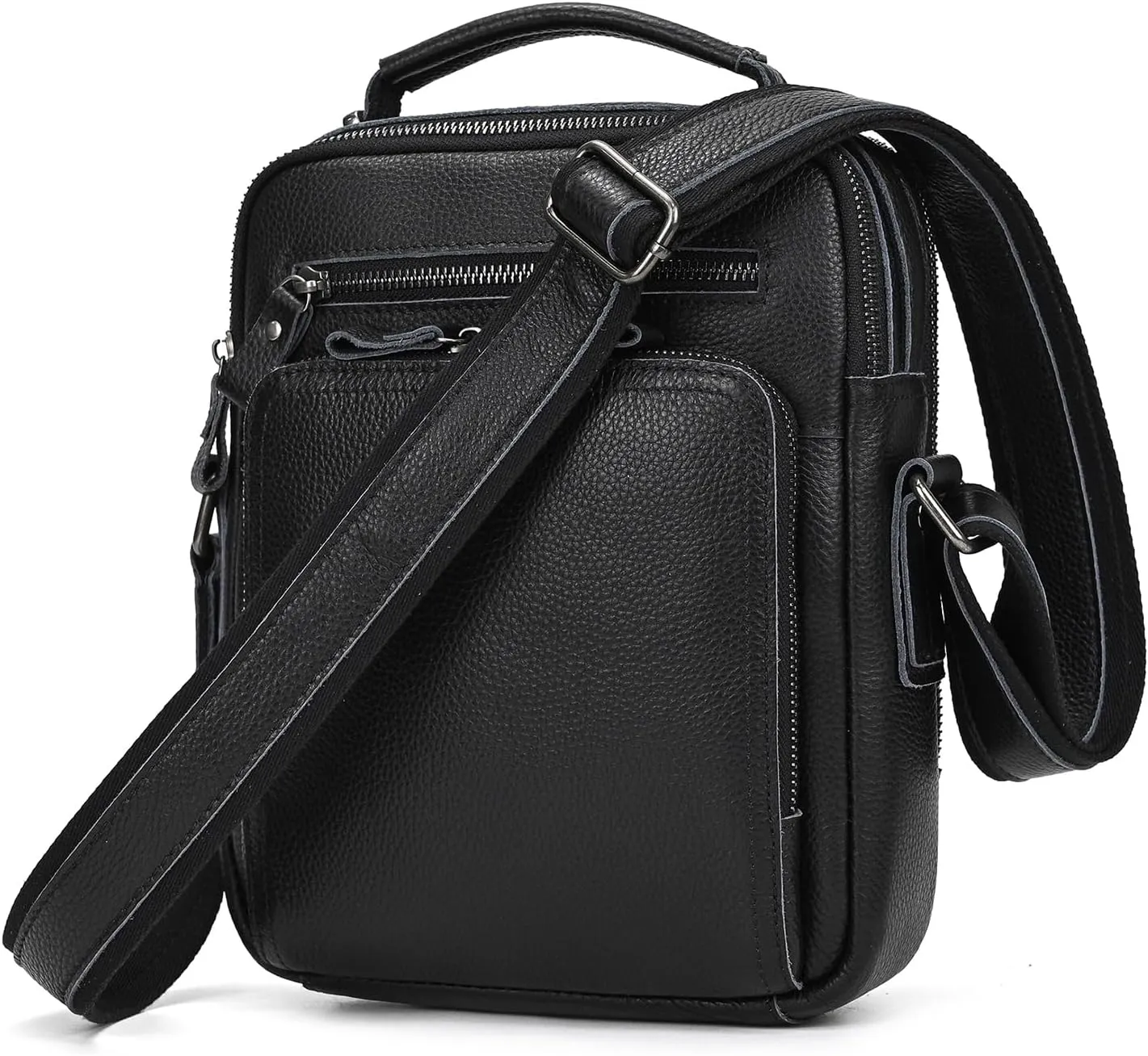 Genuine Leather Shoulder Bag, Vintage Small Messenger Bag for Men Crossbody Handbag Casual Sling Bag Daypack Satchel Purse