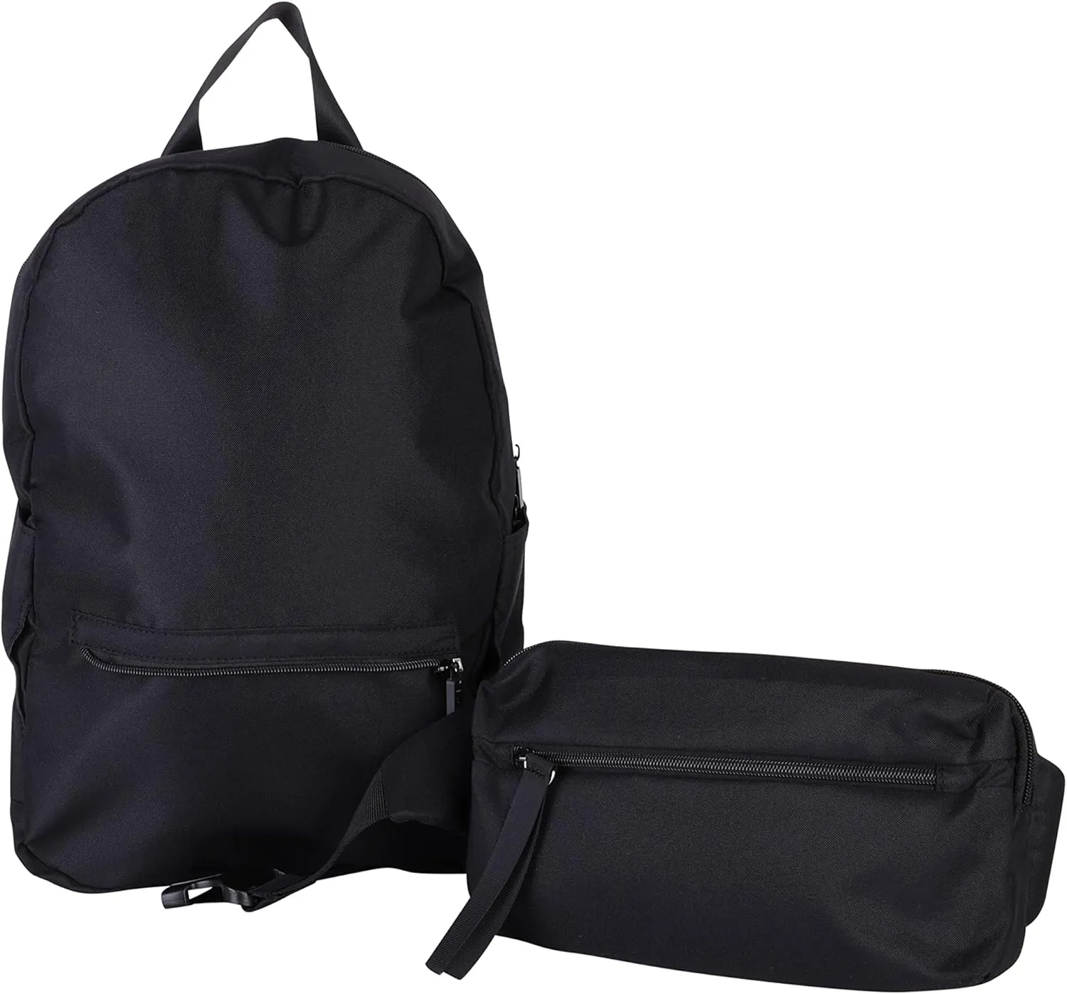 GForce Travel Backpack with Detachable Waist Pouch | RPET Rip Stop Material Organizer Bag, Black, 13"x 4.7"x 16"