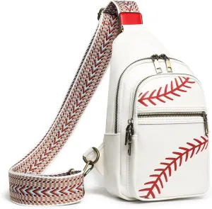 Gifts for Women Mom Christmas Gifts Birthday Small Sling Bag Leather Crossbody Baseball Fanny Packs Waist Pack for Traveling