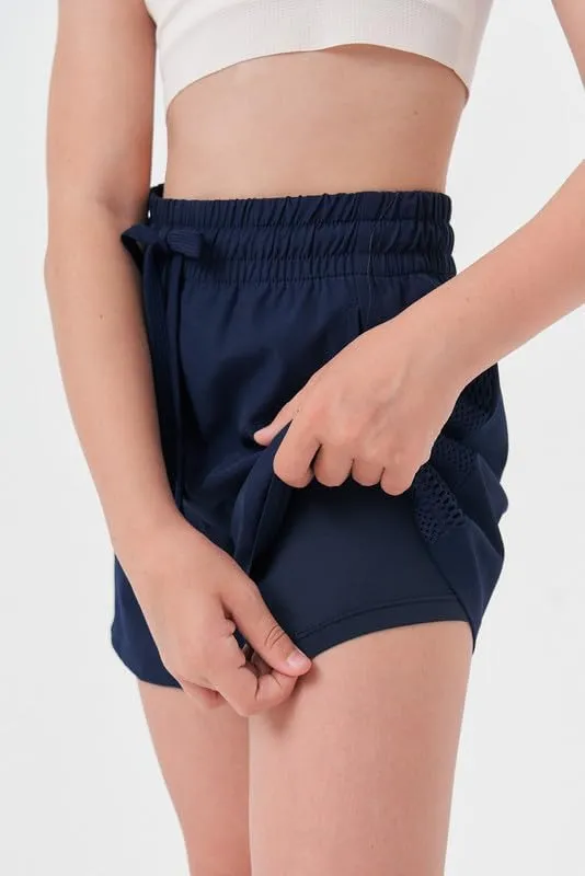 Girls Athletic Shorts with Spandex Liner Quick Dry Running Fitness Shorts for Kids Teen Active Sports Track