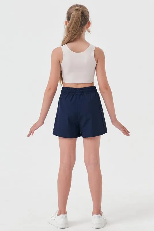 Girls Athletic Shorts with Spandex Liner Quick Dry Running Fitness Shorts for Kids Teen Active Sports Track