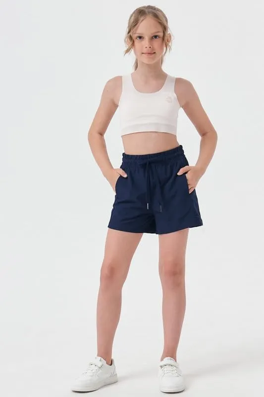 Girls Athletic Shorts with Spandex Liner Quick Dry Running Fitness Shorts for Kids Teen Active Sports Track