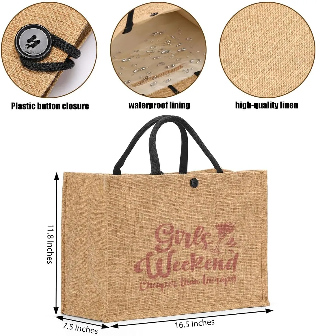 Girls Trip Gifts Tote Bag for Women's Weekend & Beach Trips