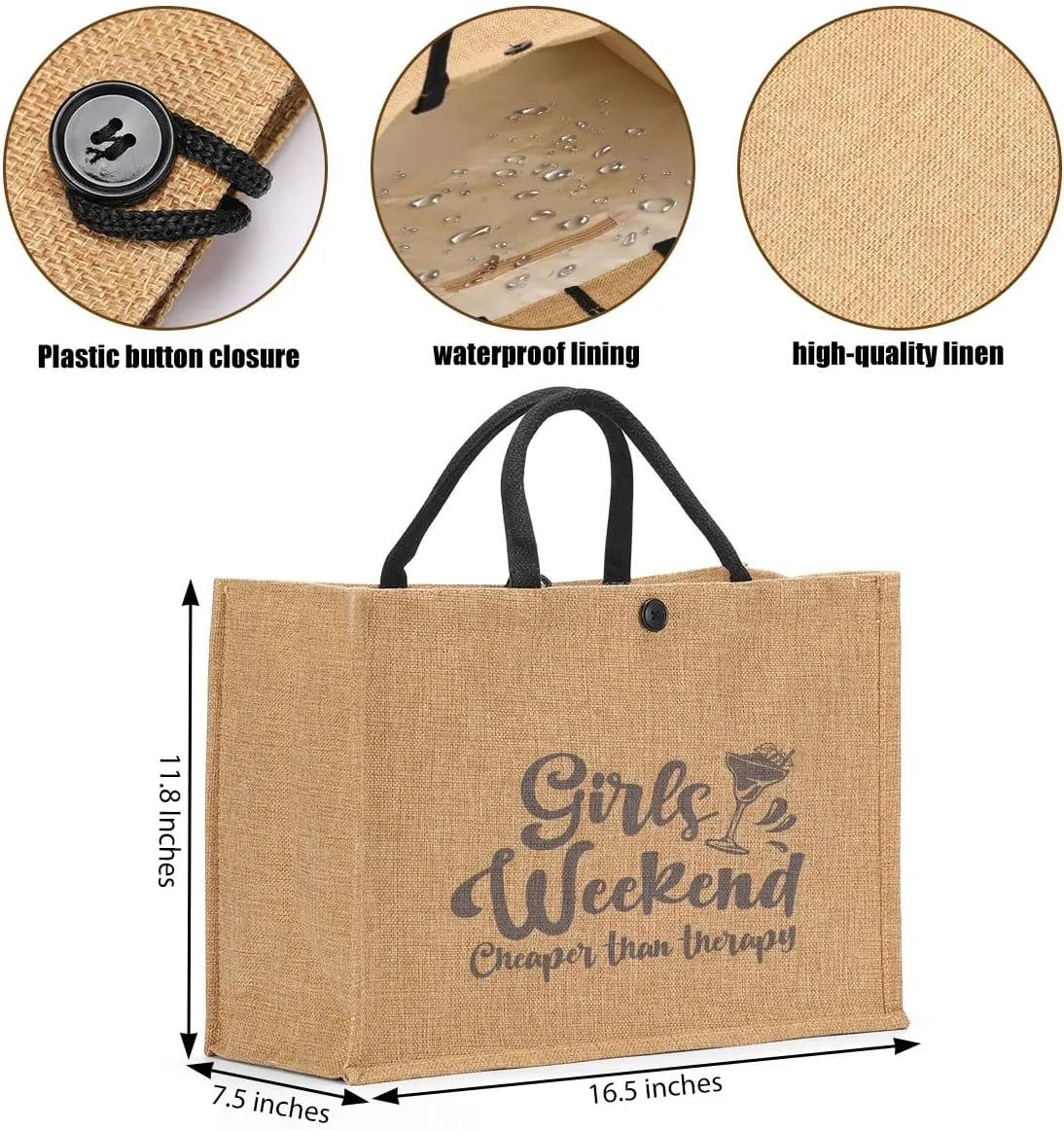 Girls Trip Gifts Tote Bag for Women's Weekend & Beach Trips