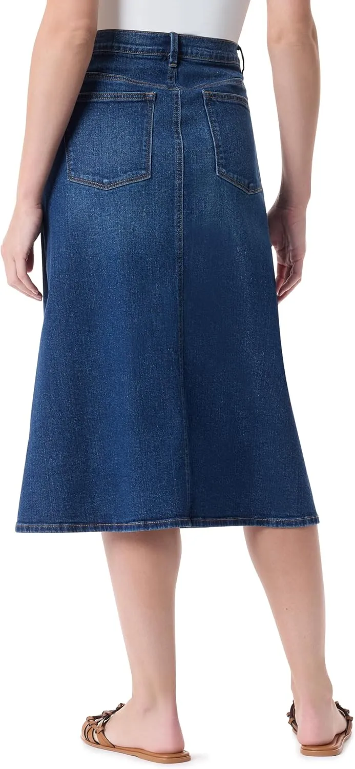 Gloria Vanderbilt Women's High Waist 5-Pocket Zip Front Skirt Standard
