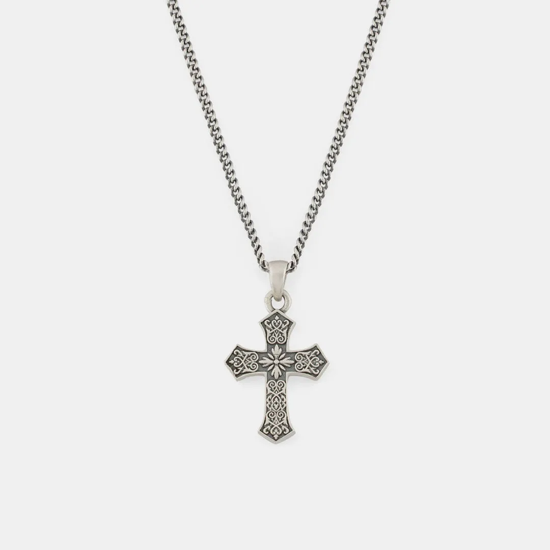 Gothic Cross Necklace | Silver