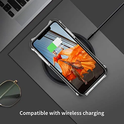GPFILE Clear iPhone Xs Case, iPhone X/XS Protective Case Cover [4 Reinforced Corners] Shockproof Case with Air Cushion Bumper for iPhone X/XS 5.8" 2018 Clear-Black