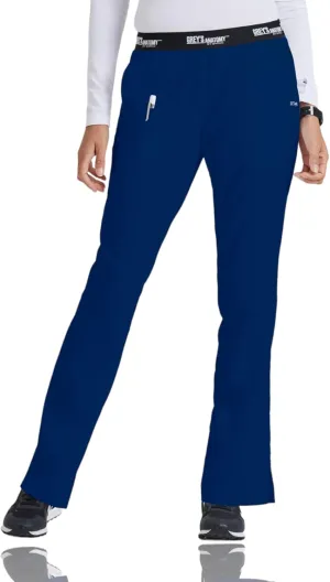 Grey's Anatomy 4275 3 Pkt Logo Waist Pant with Drawstring (Indigo, Medium)