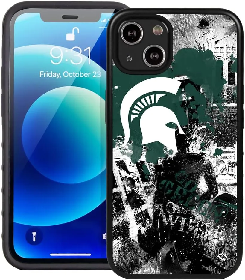 Guard Dog Case Compatible with iPhone 13 - Military Grade - Rugged Two Piece Protection - Collegiate Licensed - Michigan State Spartans - by Paulson Designs