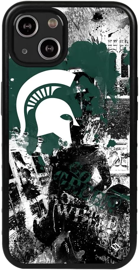 Guard Dog Case Compatible with iPhone 13 - Military Grade - Rugged Two Piece Protection - Collegiate Licensed - Michigan State Spartans - by Paulson Designs