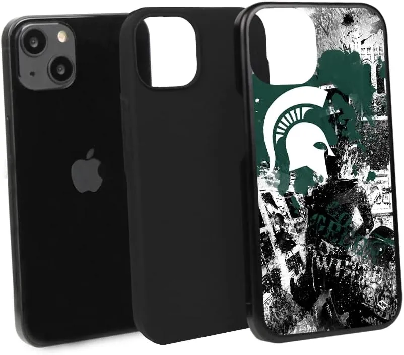 Guard Dog Case Compatible with iPhone 13 - Military Grade - Rugged Two Piece Protection - Collegiate Licensed - Michigan State Spartans - by Paulson Designs