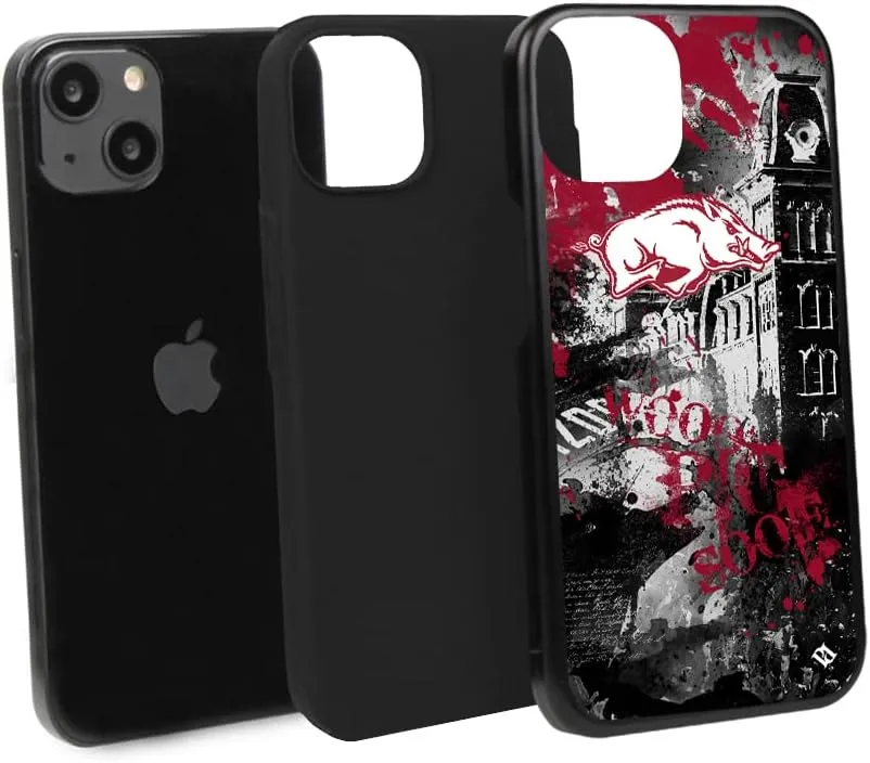 Guard Dog Case Compatible with iPhone 14 - Military Grade - Rugged Two Piece Protection - Collegiate Licensed - Arkansas Razorbacks - by Paulson Designs