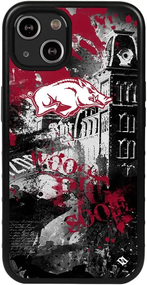 Guard Dog Case Compatible with iPhone 14 - Military Grade - Rugged Two Piece Protection - Collegiate Licensed - Arkansas Razorbacks - by Paulson Designs