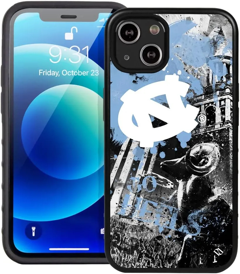 Guard Dog Case Compatible with iPhone 14 - Military Grade - Rugged Two Piece Protection - Collegiate Licensed - North Carolina Tar Heels - by Paulson Designs
