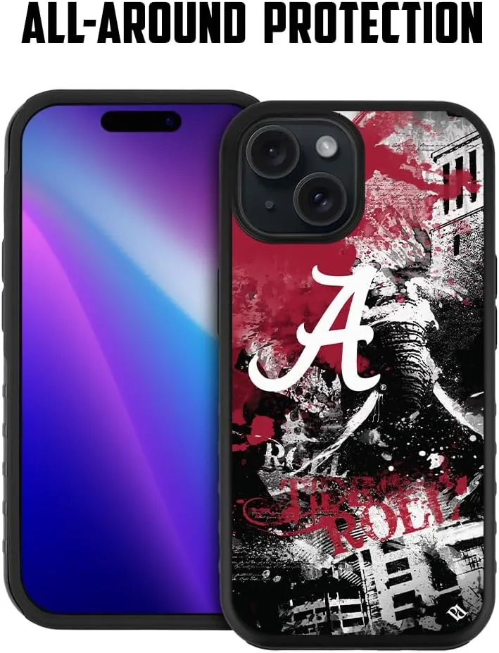 Guard Dog Case Compatible with iPhone 15 - Military Grade - Rugged Two Piece Protection - Collegiate Licensed - Alabama Crimson Tide - by Paulson Designs