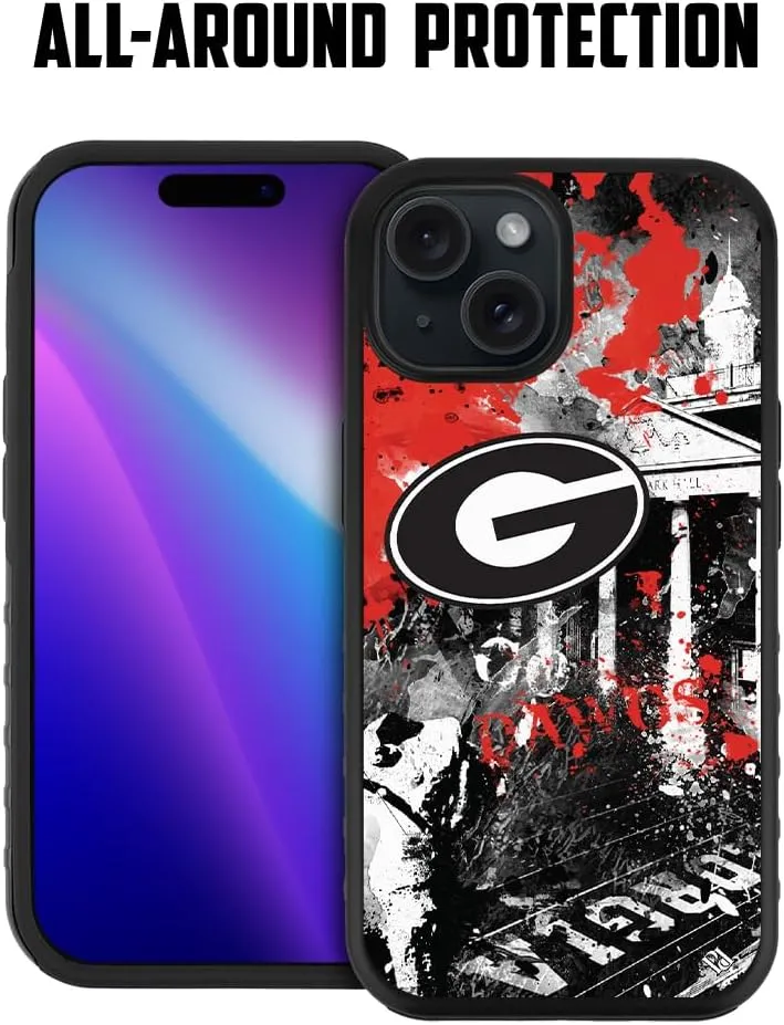 Guard Dog Case Compatible with iPhone 15 Plus - Compatible with MagSafe - Military Grade - Rugged Two Piece Protection - Collegiate Licensed - Georgia Bulldogs - by Paulson Designs