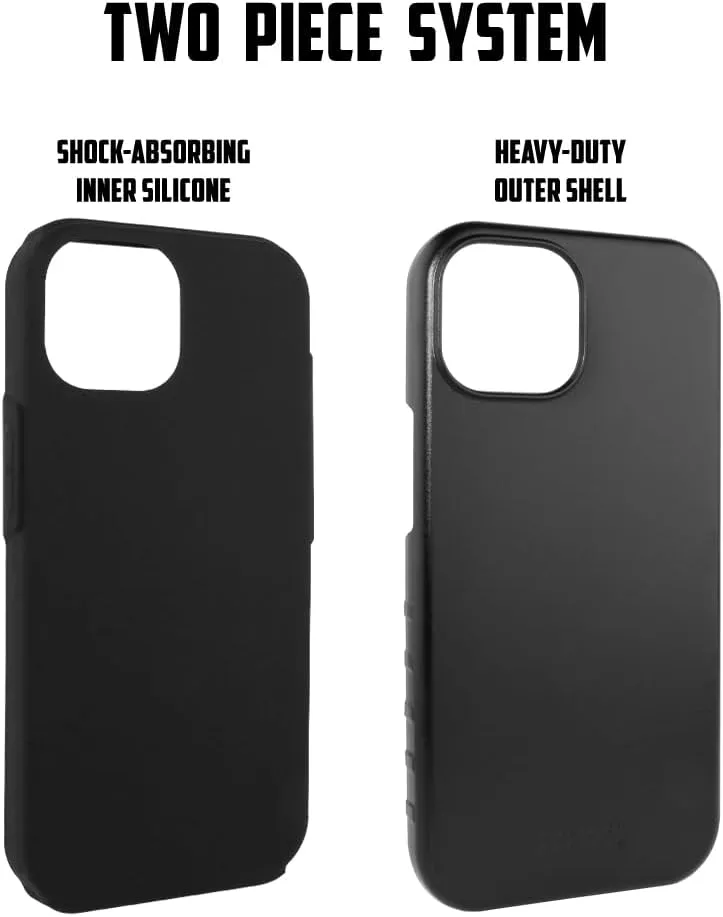 Guard Dog Case Compatible with iPhone 15 Plus - Compatible with MagSafe - Military Grade - Rugged Two Piece Protection - Collegiate Licensed - LSU Tigers - by Paulson Designs