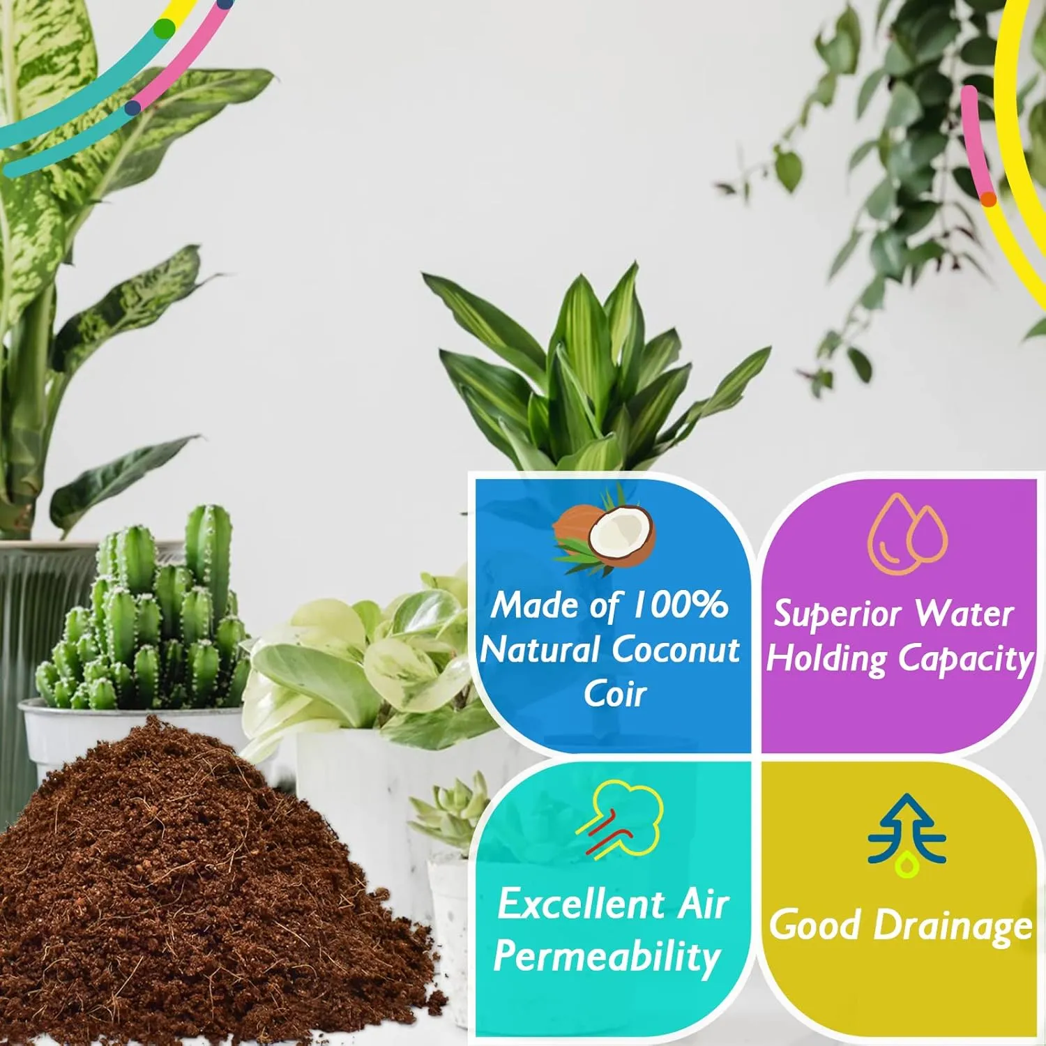 Halatool 1.4LB Coconut Coir Bricks Organic Compressed Coco Coir Brick Nutrient Garden Soil with Low EC & pH Balance Premium Starting Soil Coconut Fiber Substrate for Plants Flowers Reptiles