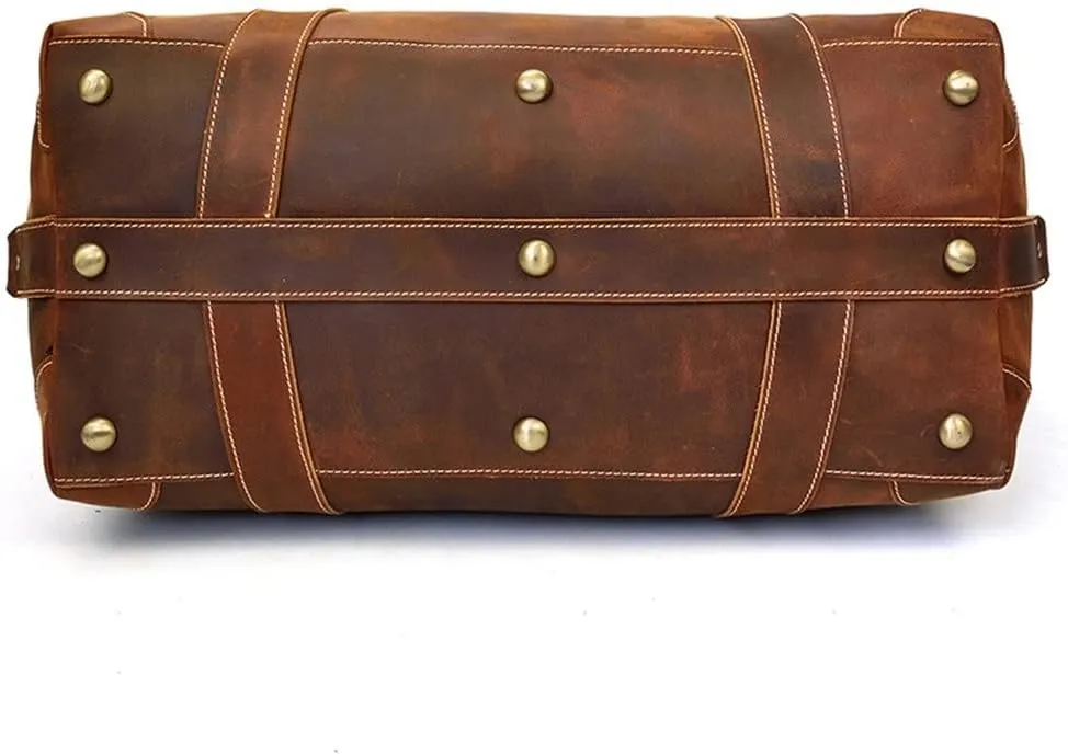 Handmade Retro Business Large-Capacity Handbag Business Travel Bag Luggage Bag Men(D)