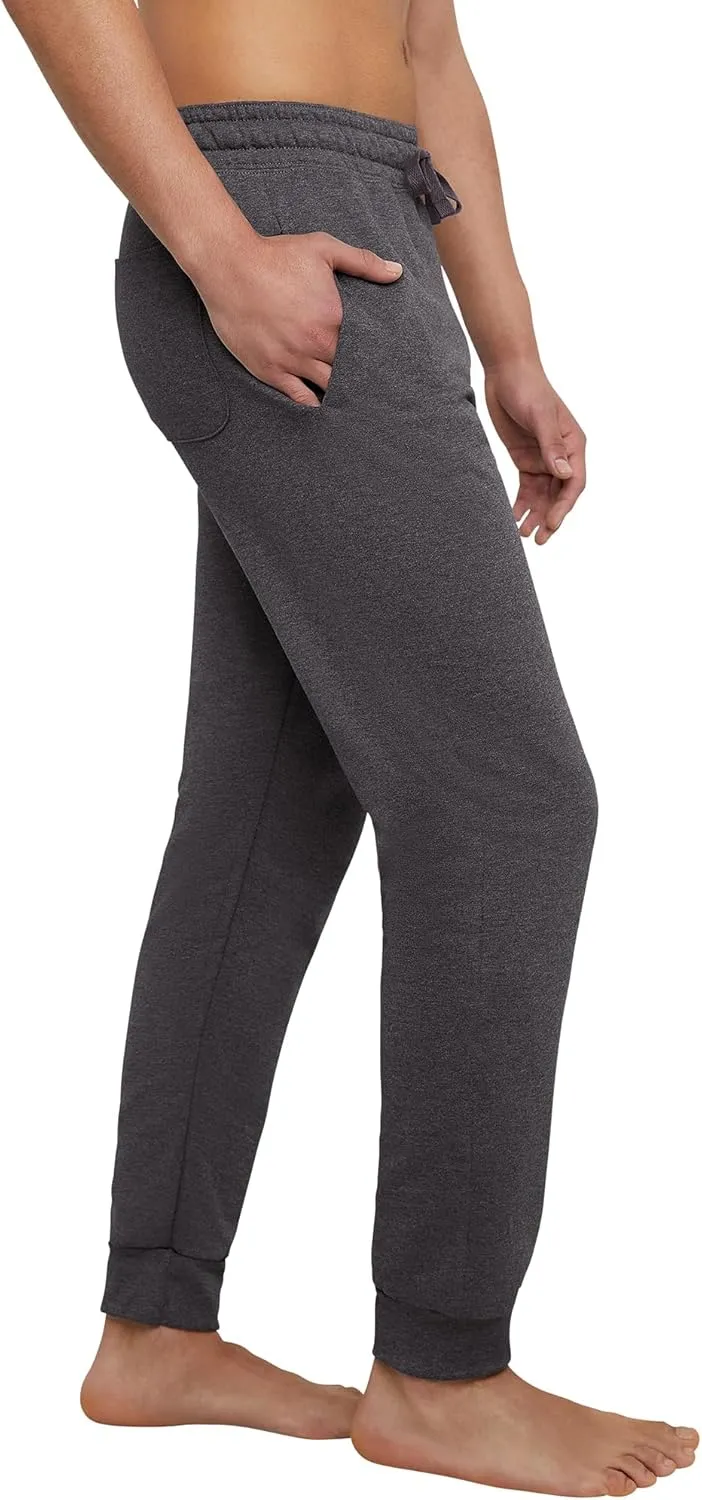 Hanes Men's Ecosmart Jogger Sweatpants, Men's Midweight Fleece Lounge Pants, 30.5