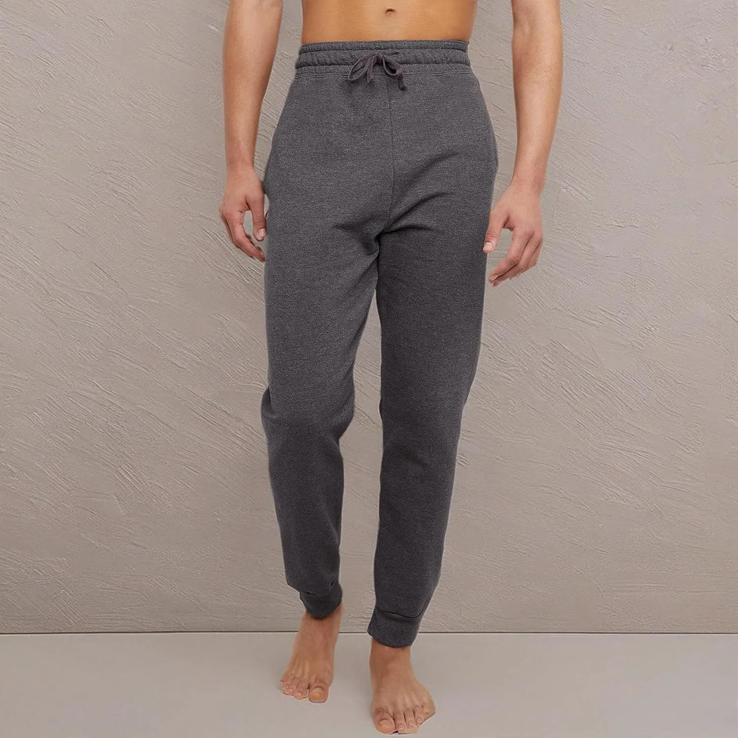 Hanes Men's Ecosmart Jogger Sweatpants, Men's Midweight Fleece Lounge Pants, 30.5
