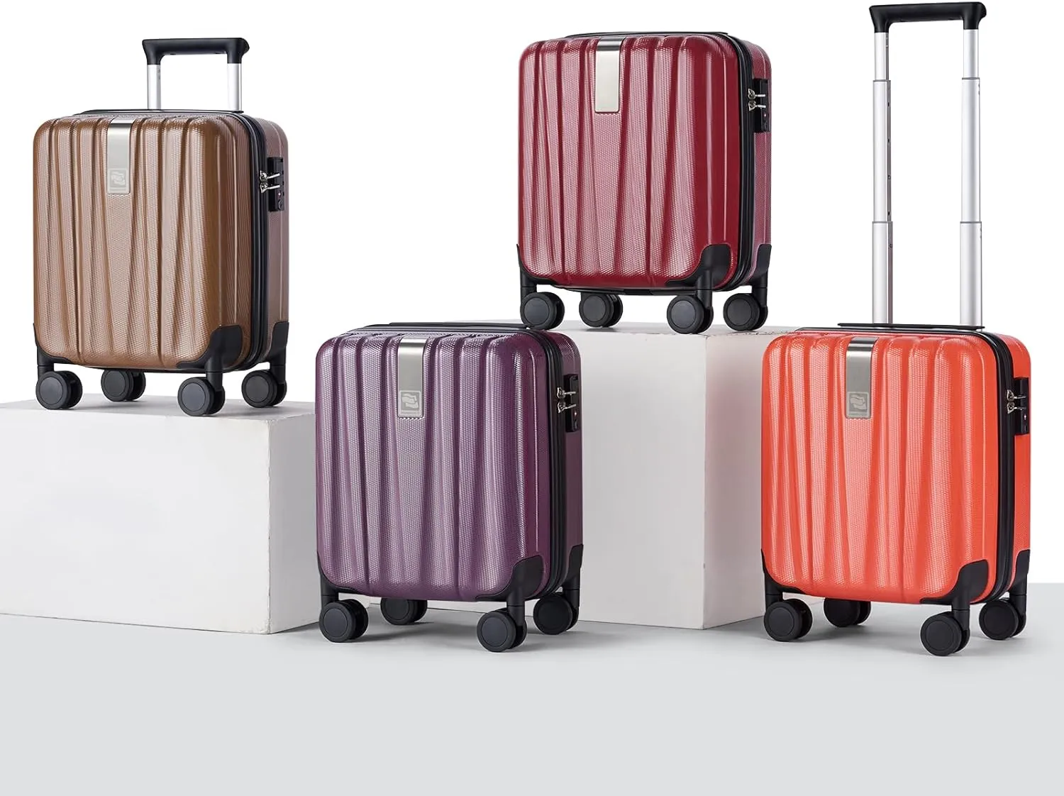 Hanke 14 Inch Underseat Carry On Luggage with Wheels Hard Shell Suitcases Lightweight Small Luggage for Weekender Mini Suitcase Carry On Bag Travel Luggage for Travel Rolling Suitcase.(Purple)