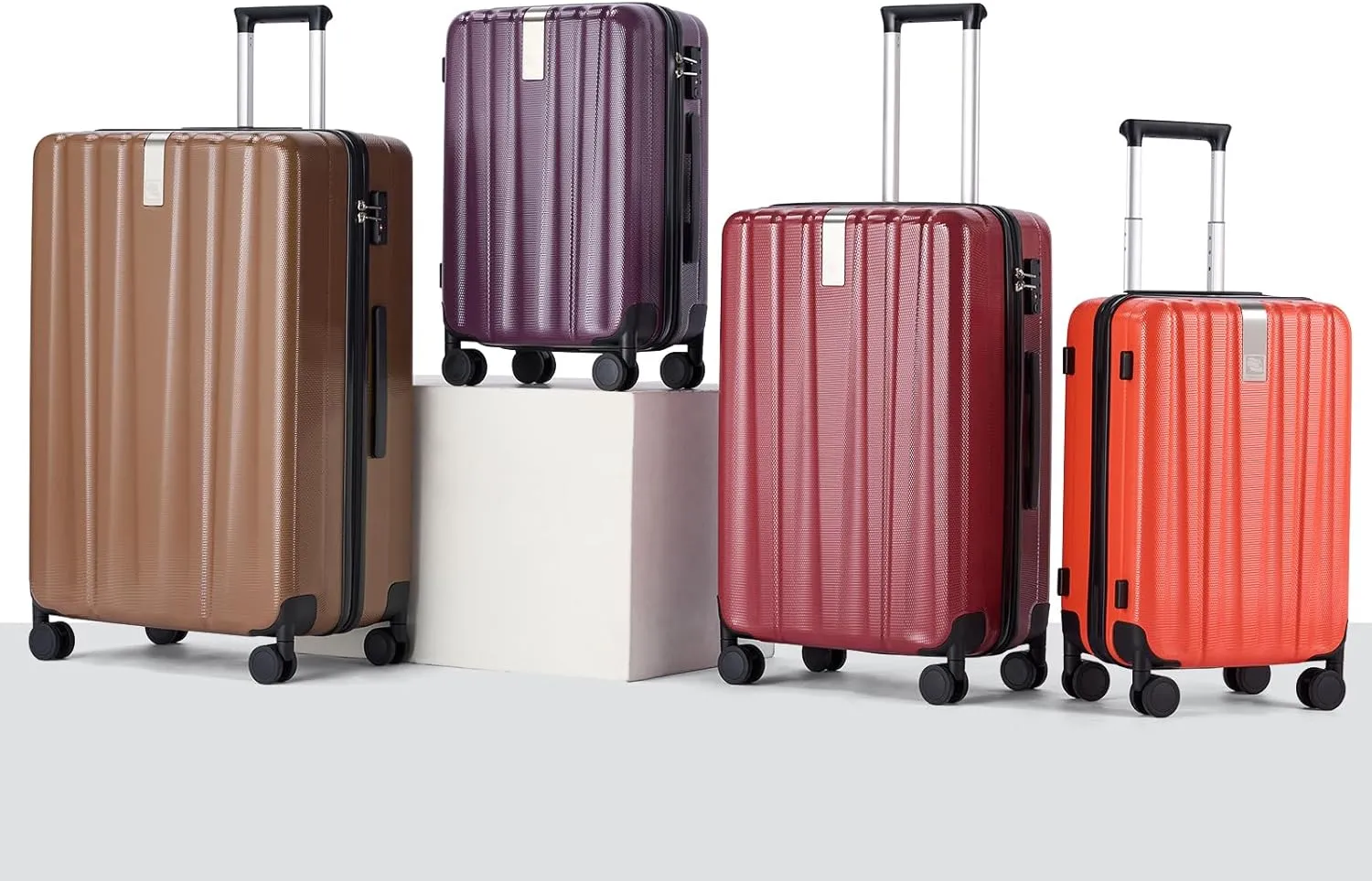 Hanke 20 Inch Carry On Luggage 22x14x9 Airline Approved Lightweight PC Hard Shell Suitcases with Wheels Travel Luggage Rolling Suitcase Travel Luggage Bag Christmas Gifts for Birthday （Burgundy）