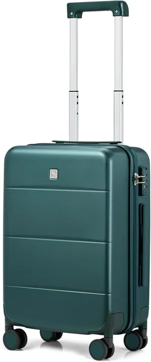 Hanke 20 Inch Carry On Luggage 22x14x9 Airline Approved PC Hard Shell Suitcases with Wheels TSA Luggage for Women Men Lightweight Travel Luggage(Blackish Green)