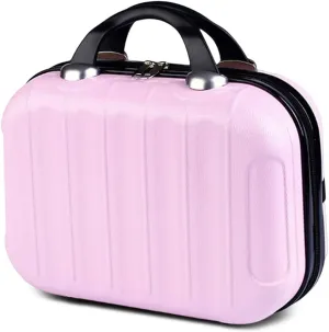 Hard Shell Vanity Cases with Elastic Band and Zipper, Portable Waterproof ABS Beauty Case, Cosmetic Case for Women Girl
