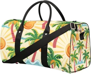 Hawaiian Coconut Sunshine Travel Duffel bag for Men Women Weekender Overnight Bag Gym Bag Carry On Luggage Bags for Yoga Workout Sports