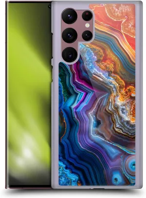 Head Case Designs Officially Licensed Haroulita Multicolor Agates Hard Back Case Compatible with Samsung Galaxy S22 Ultra 5G