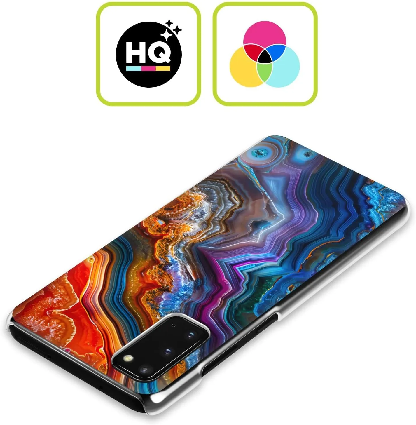 Head Case Designs Officially Licensed Haroulita Multicolor Agates Hard Back Case Compatible with Samsung Galaxy S22 Ultra 5G