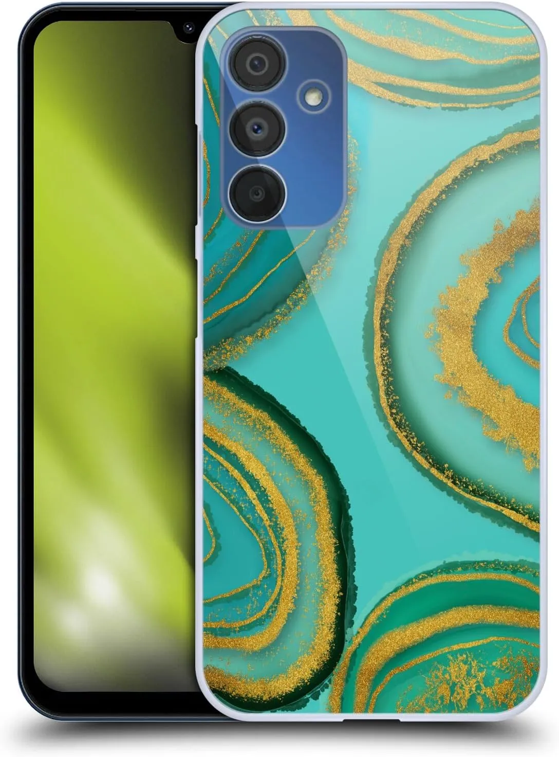 Head Case Designs Officially Licensed LebensArt Agate Turquoise Glamour Patterns Hard Back Case Compatible with Samsung Galaxy A15
