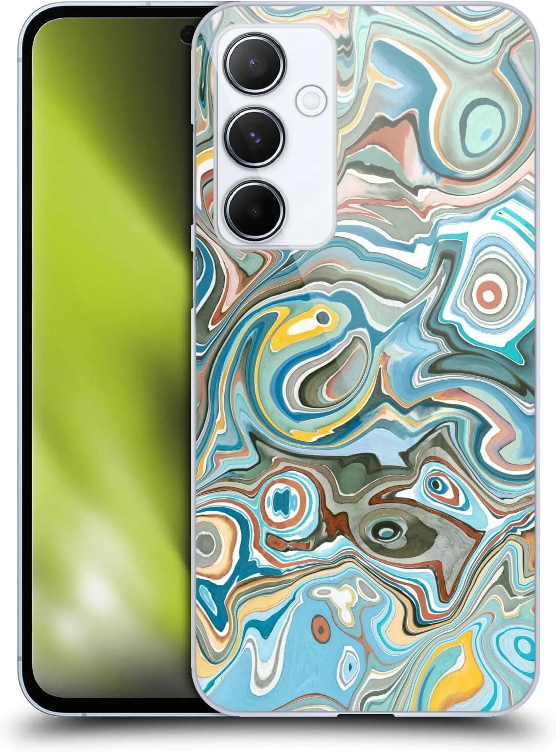 Head Case Designs Officially Licensed Ninola Blue Mineral Agates Abstract 3 Hard Back Case Compatible with Samsung Galaxy A55 5G