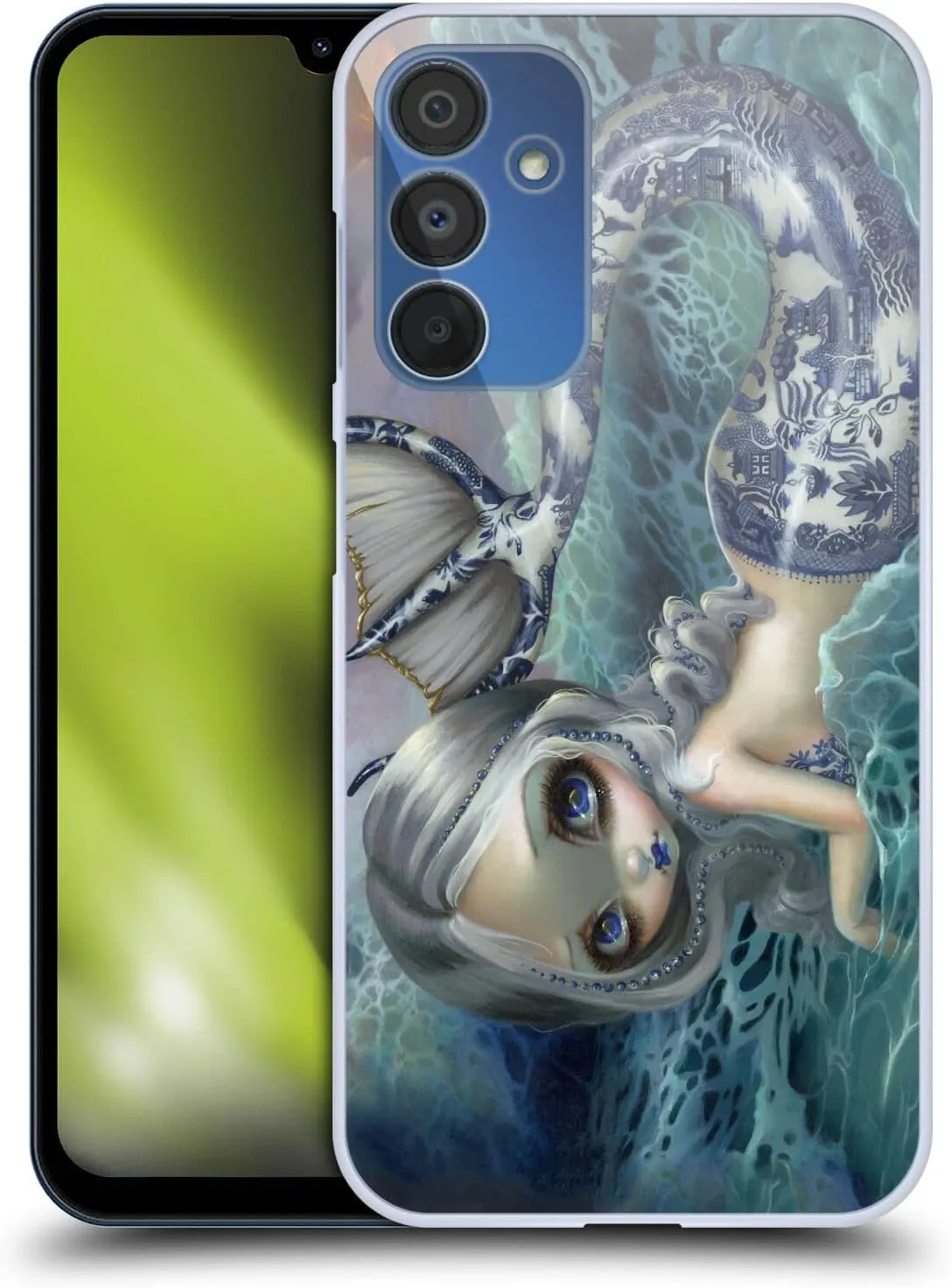 Head Case Designs Officially Licensed Strangeling Blue Willow Tail Mermaid Hard Back Case Compatible with Samsung Galaxy A15