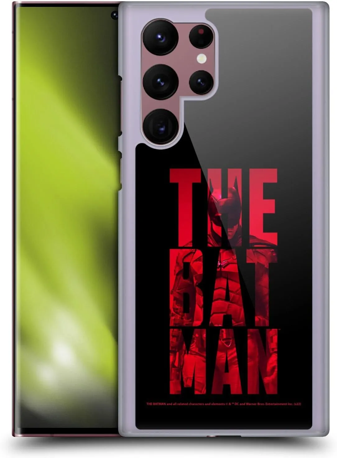 Head Case Designs Officially Licensed The Batman Typography Neo-Noir Graphics Hard Back Case Compatible with Samsung Galaxy S22 Ultra 5G