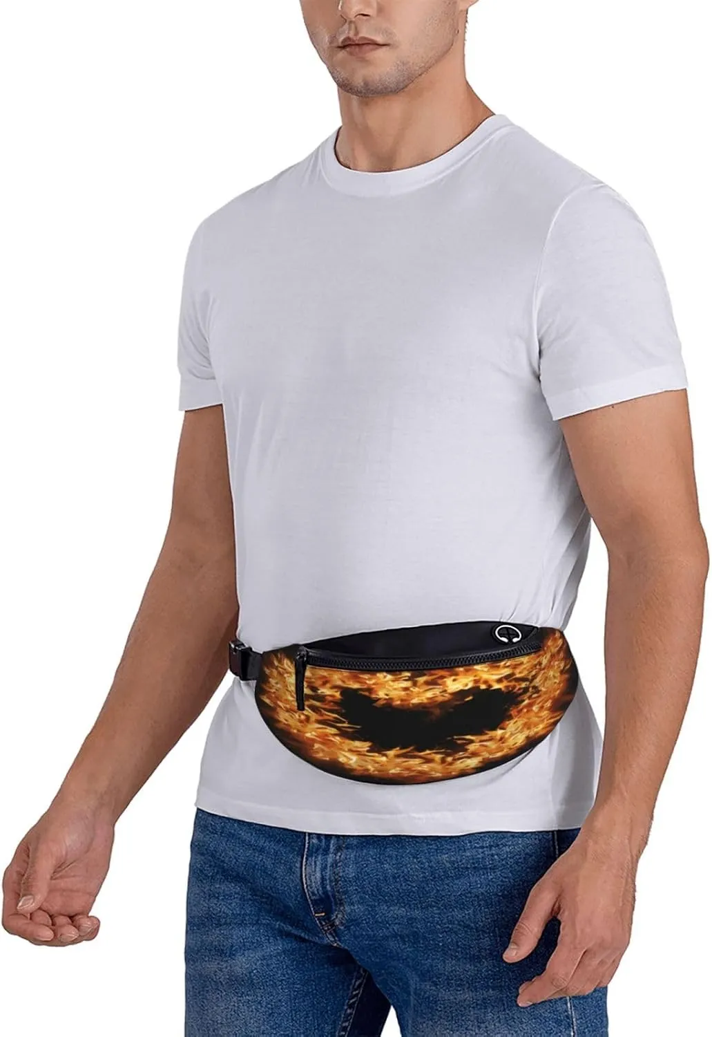 Heart Orange Fanny Pack, Crossbody Waist Packs for Women Men Waist Bags with Adjustable Strap for Travel Running Hiking Sport