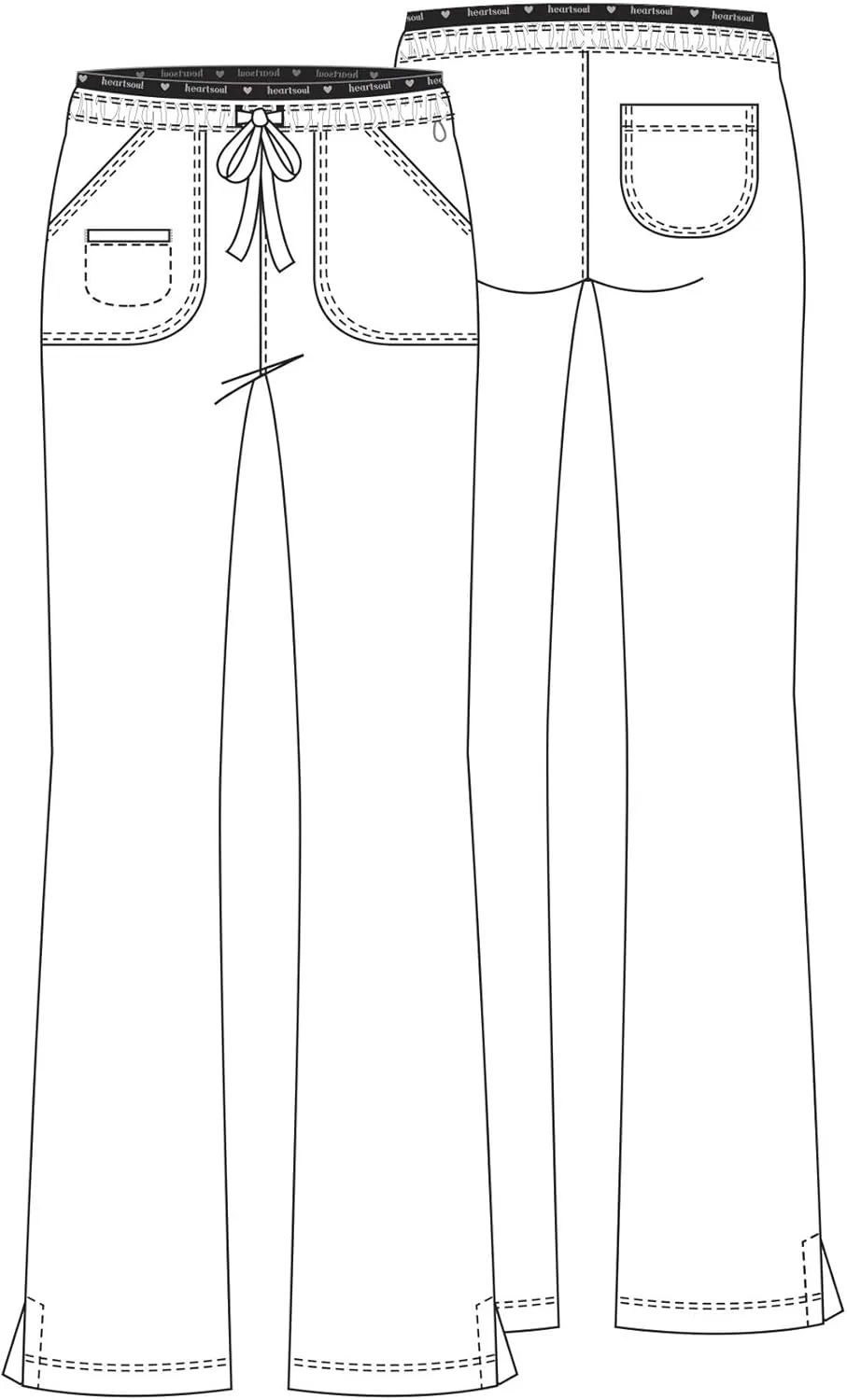 Heartsoul Drawstring Scrub Pants for Women, Stretch Performance Fabric, 20110