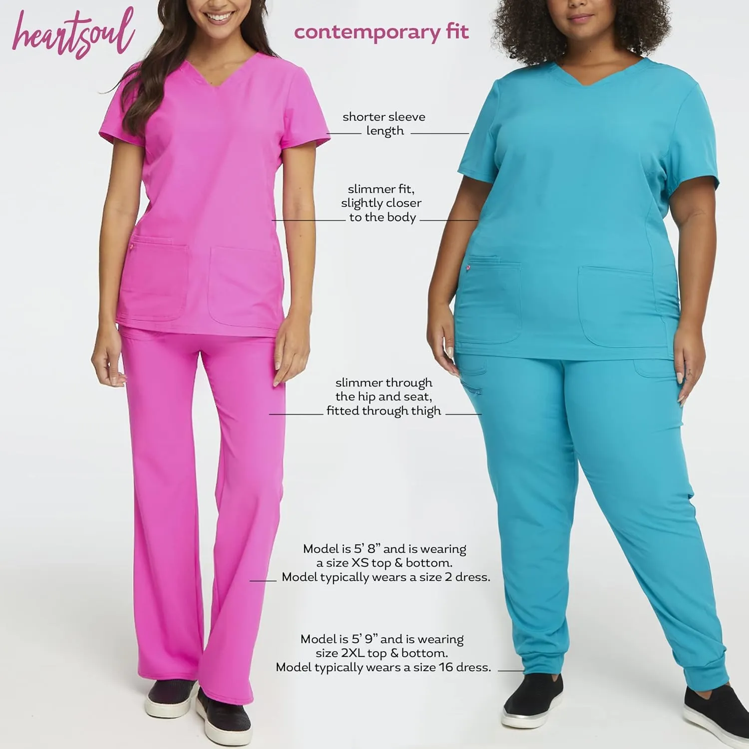 Heartsoul Drawstring Scrub Pants for Women, Stretch Performance Fabric, 20110