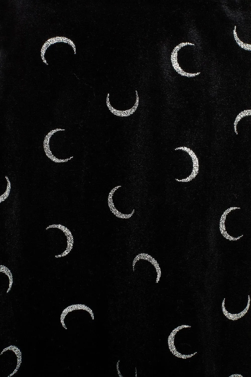 Hell Bunny Misty Moon Black Velvet Glittery Crescent Skirt