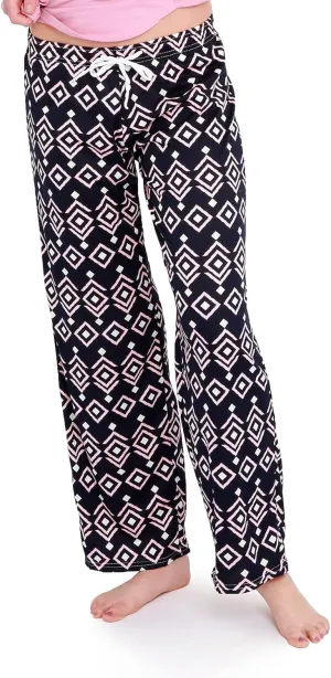 Hello Mello Signature Lounge Pants Womens Soft Pajama Bottoms Elastic Waistband Drawstring Tie